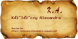 Kálóczy Alexandra névjegykártya