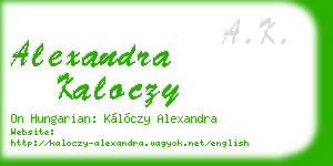 alexandra kaloczy business card