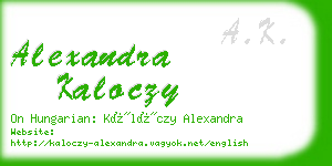 alexandra kaloczy business card